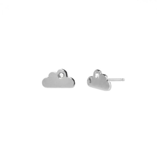 Areca cloud crystal earrings in silver