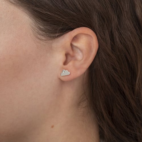 Areca cloud crystal earrings in silver