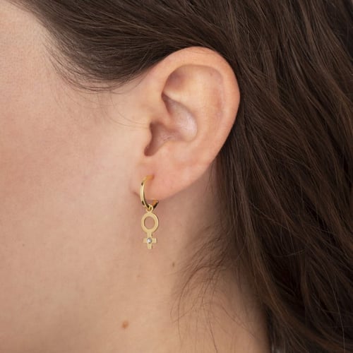 Areca venus crystal hoop earrings in gold plating