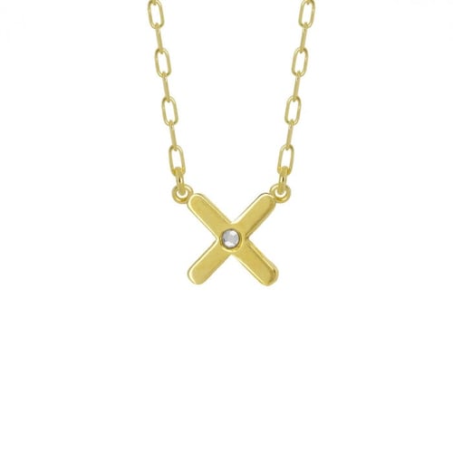 Areca cross crystal necklace in gold plating
