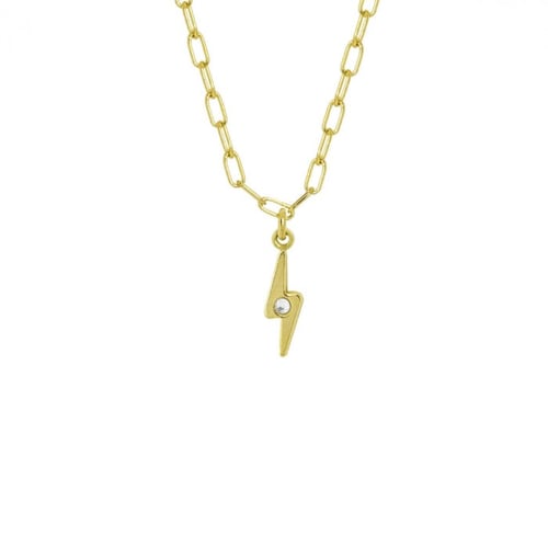 Areca lightning crystal necklace in gold plating