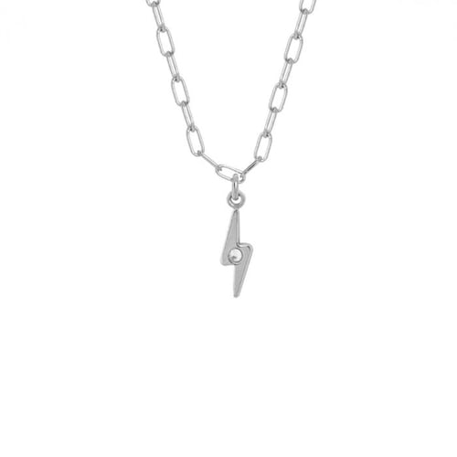 Areca lightning crystal necklace in silver