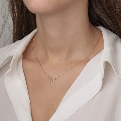 Areca venus crystal necklace in gold plating
