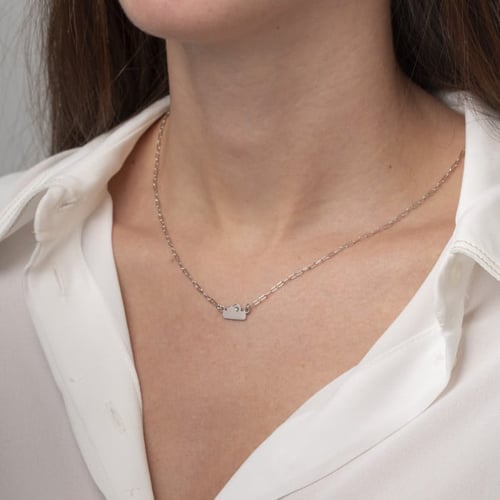 Areca cloud crystal necklace in silver