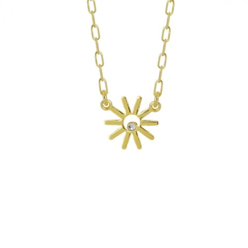 Areca eye crystal necklace in gold plating