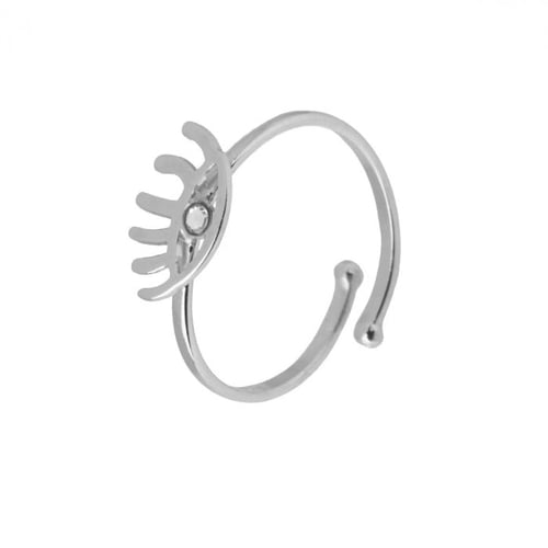Areca eye crystal ring in silver