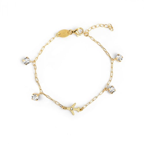 Dakota airplane crystal bracelet in gold plating