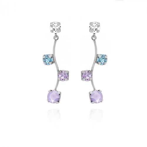Aura round lilac earrings in silver