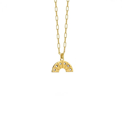 La Boheme semicircle crystal necklace in gold plating