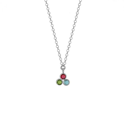 Juliette triangle multicolour necklace in silver