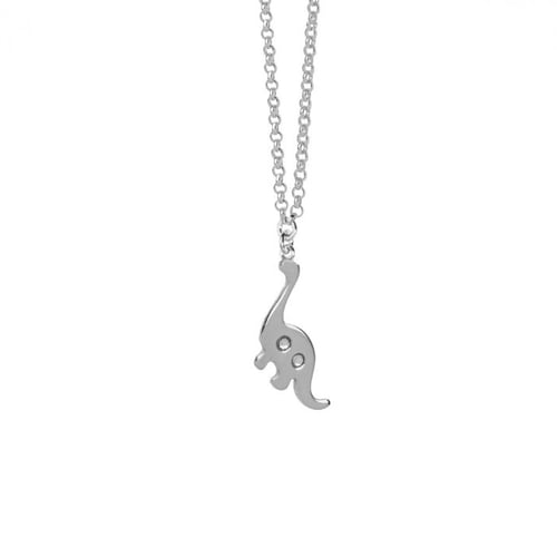 Cocolada dinosaur crystal necklace in silver