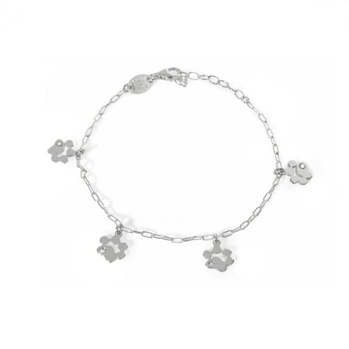 Cocolada dog prints crystal bracelet in silver