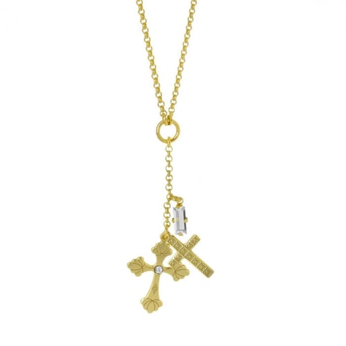 Collar cruces crystal de La Boheme en oro