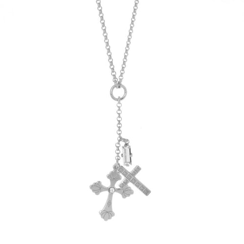 Collar cruces crystal de La Boheme en plata