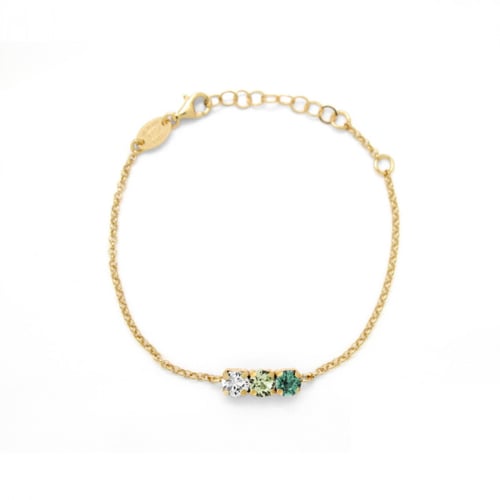 Celina circles emerald bracelet in gold plating