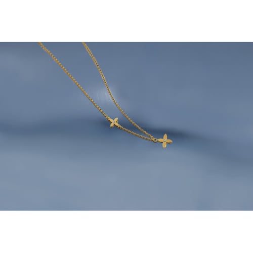 Vega flower crystal necklace in gold plating
