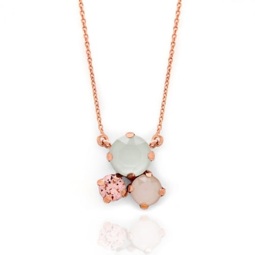 Celina powder green necklace in rose gold plating in gold plating