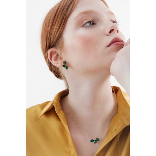 Aura oval emerald necklace in gold plating