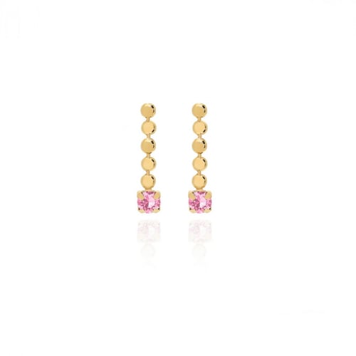 Niwa circles light rose earrings in gold plating