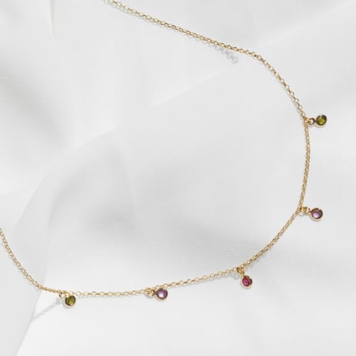 Juliette multicolour necklace in gold plating