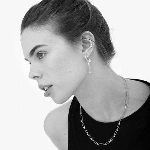 Rebekka crystal hoop earrings in silver