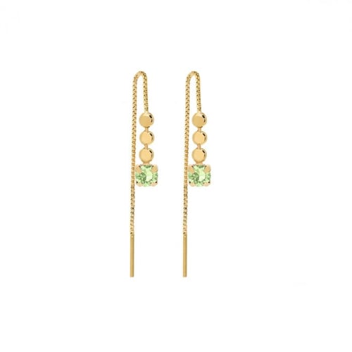 Niwa round chrysolite earrings in gold plating