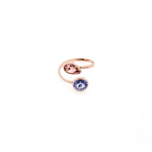 Fantasy provence lavanda double ring in rose gold plating in gold plating