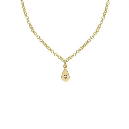 Lily drop crystal necklace in gold plating