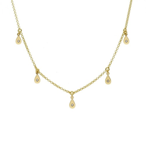 Lily drops crystal necklace in gold plating