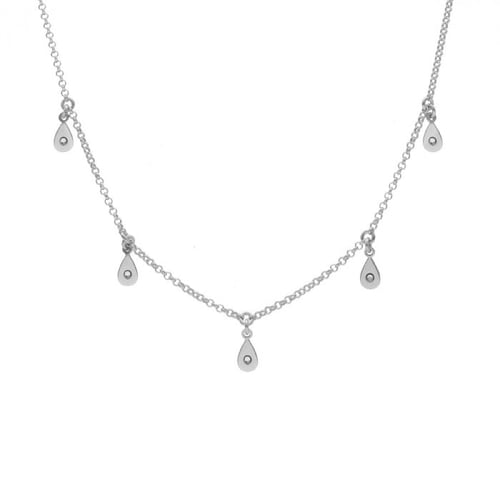 Lily drops crystal necklace in silver