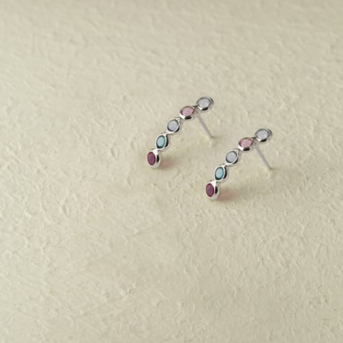 Valeria multicolour hoop earrings in silver