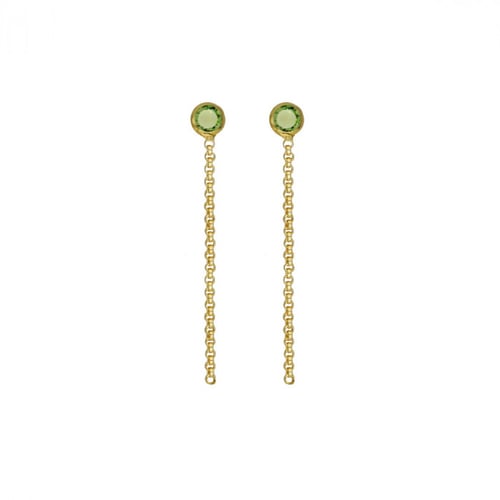 Lis peridot chain earrings in gold plating