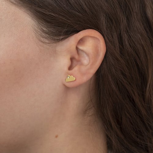 Areca cloud crystal earrings in gold plating