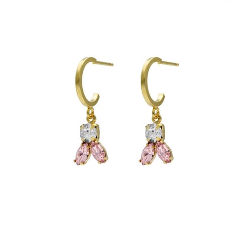 Melissa rose hoop earrings in gold plating