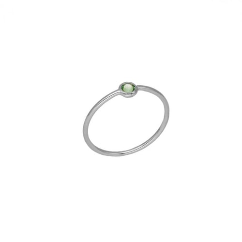 Anillo cerrado círculo verde elaborado en plata