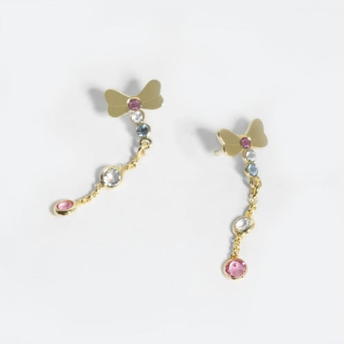 April dragonfly multicolour earrings in gold plating