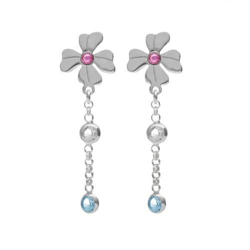 April flower multicolour earrings in silver