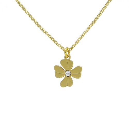 April flower crystal necklace in gold plating