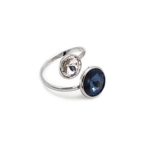 Basic denim blue ring in silver