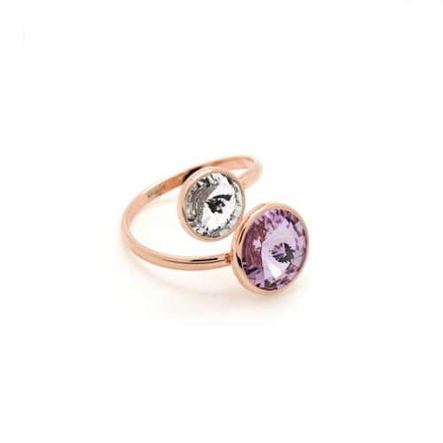 Basic violet ring in rose gold plating in gold plating