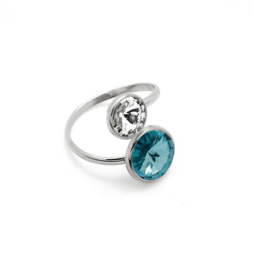 Basic light turquoise ring in silver