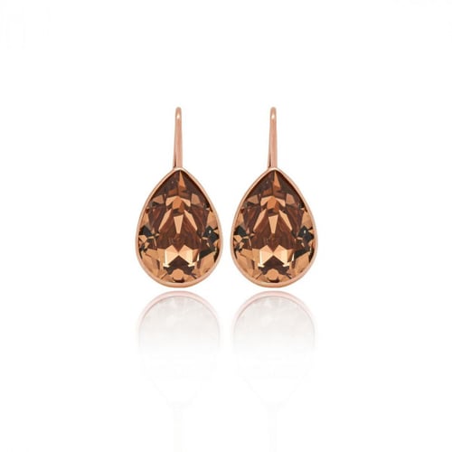 Essential light topaz earrings in rose gold plating
