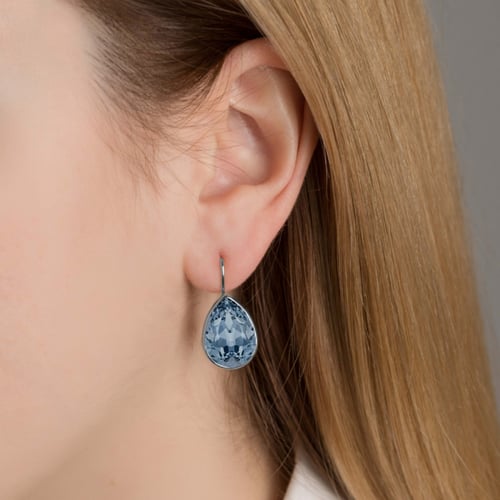Essential denim blue earrings in silver