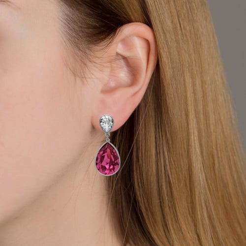 Essential tear rose earrings in silver