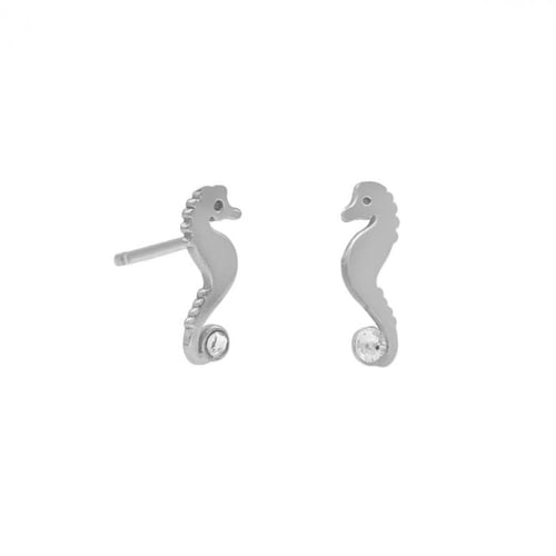 Ocean horse crystal earrings in silver