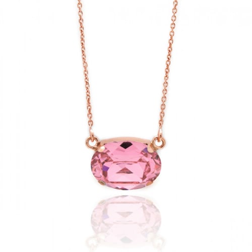 Celina oval light rose necklace in rose gold plating in gold plating