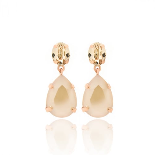 Celina tears ivory cream earrings in rose gold plating in gold plating