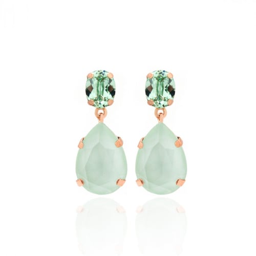 Celina tears powder green earrings in rose gold plating in gold plating