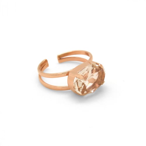 Celina oval light silk ring in rose gold plating in gold plating