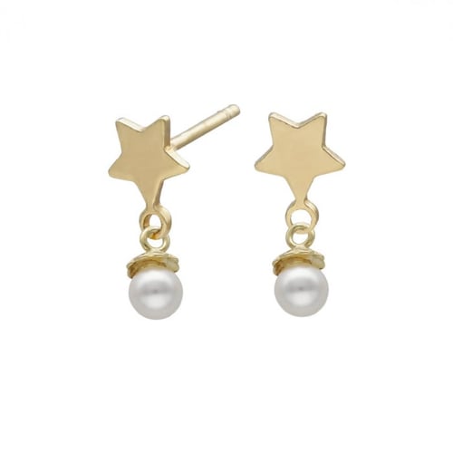 Alice star pearl earrings in gold plating